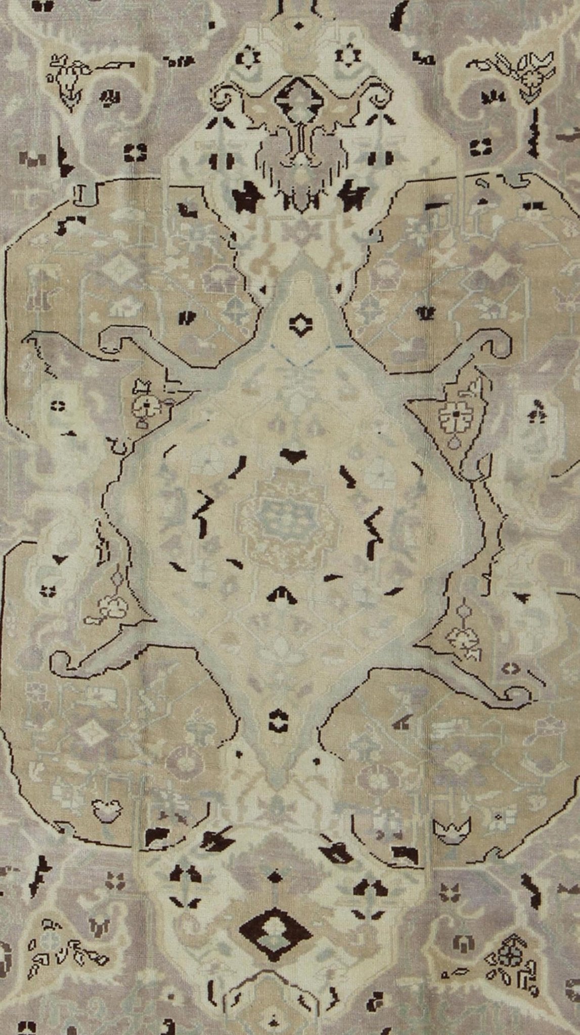 Earthy Vintage Turkish Oushak Carpet with Multi - Medallions and Neutral Colors Vintage Turkish Oushak Carpet in Neutral Colors rug/en - 4365 origin/turkey kwarugs Produced in mid - 20th century Turkey, this earthy vintage Oushak is characte... - Keivan Woven ArtsEN - 4365 - 1622Rug