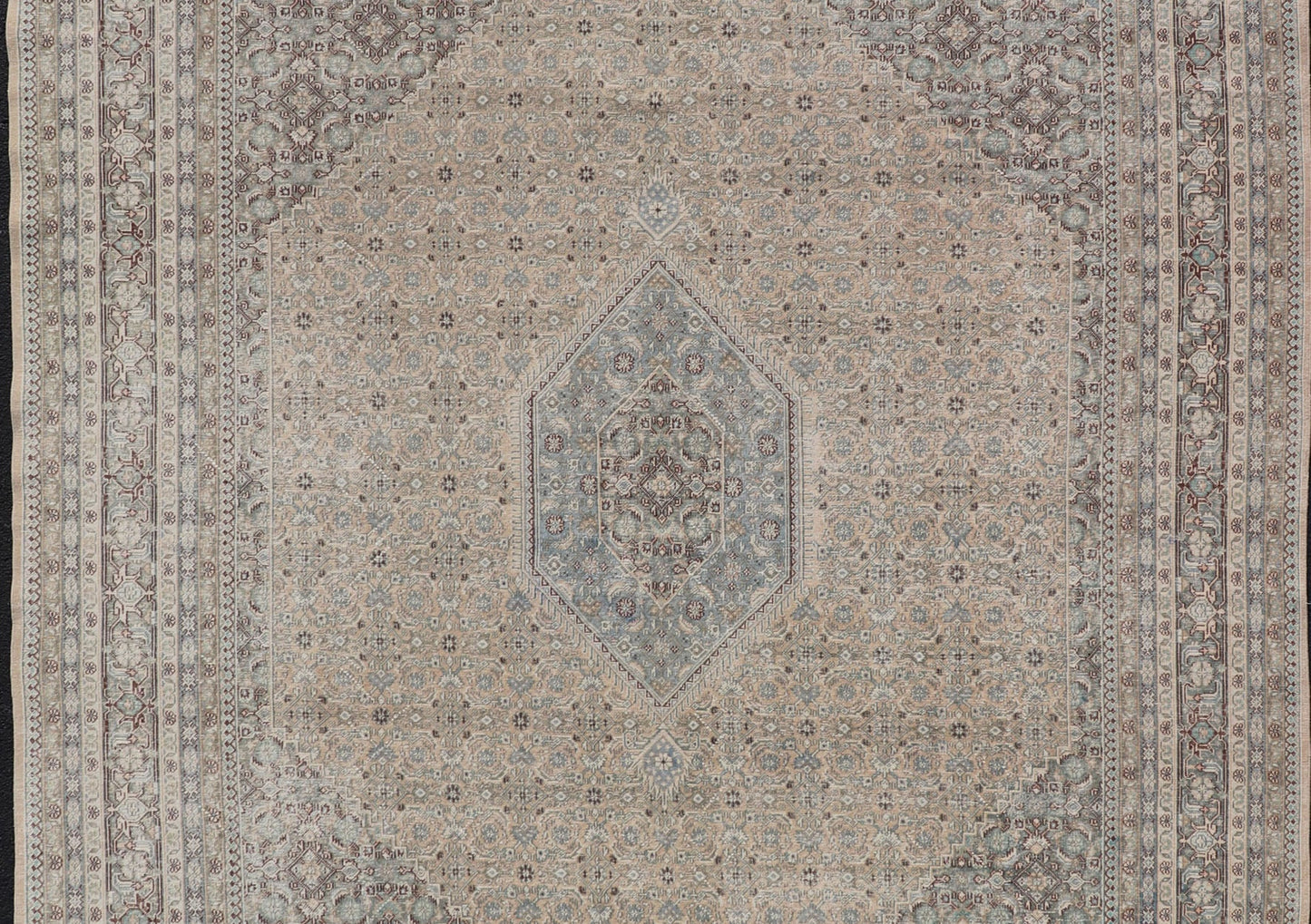 Measures: 8'9 x 12'2 Antique Persian Tabriz Rug with All - Over Herati Design With Medallion Design. Antique Persian Tabriz Rug with All - Over Design Keivan Woven Arts Collection Keivan Woven Arts / rug EN - 4653, country of origin / type: Iran / Tabriz... - Keivan Woven ArtsEN - 4653 - 21615