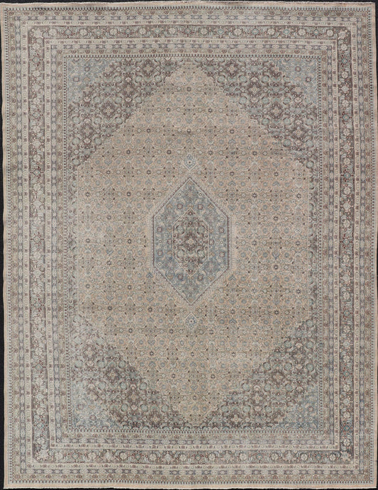 Measures: 8'9 x 12'2 Antique Persian Tabriz Rug with All - Over Herati Design With Medallion Design. Antique Persian Tabriz Rug with All - Over Design Keivan Woven Arts Collection Keivan Woven Arts / rug EN - 4653, country of origin / type: Iran / Tabriz... - Keivan Woven ArtsEN - 4653 - 21615Rug
