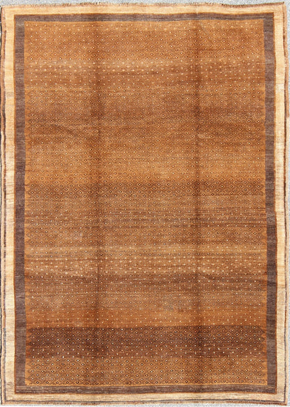 Vintage Turkish Kars Rug With All - Over Small Tribal Design in Shades of Brown's. Keivan Woven Arts / rug EN - 484, country of origin / type: Turkey / Oushak, circa mid - 20th century. Set on a brown field with an all - over modern/tribal pattern, this... - Keivan Woven ArtsEN - 484 - 4416Rug
