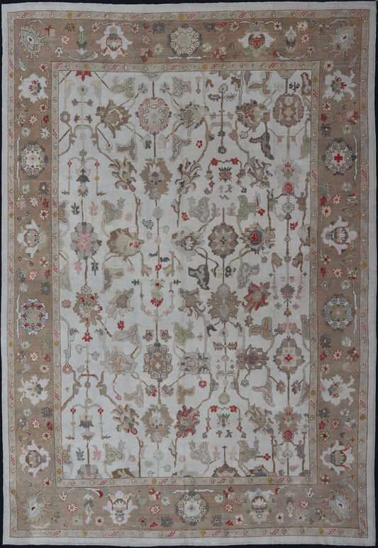 Over - Sized Oushak Turkish Rug With Large Scale Sub Geometric Design Keivan Woven Arts - Large Turkish Oushak rug with array of light and medium tone colors and large scale tribal design, rug EN - 5059, country of origin / type: Turkey / Oushak, 201... - Keivan Woven ArtsEN - 5059 - 14468