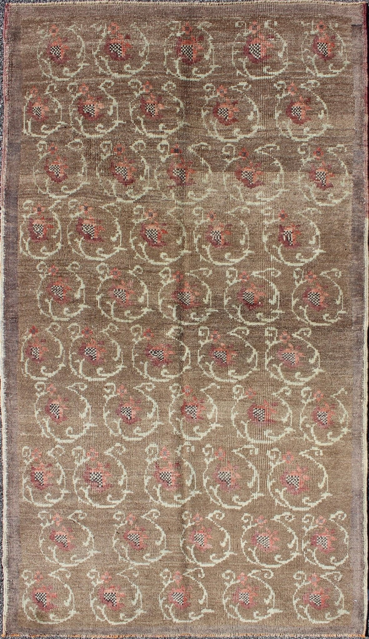 Vintage Turkish Tulu Rug with All - Over Fish Design in Brown, Ivory, Gray and Red. Keivan Woven Arts / rug en - 605, country of origin type: Turkey Tulu, circa mid - 20th century This Tulu carpet (circa mid - 20th century) features an all - over pattern ... - Keivan Woven ArtsEN - 605 - 4434Rug