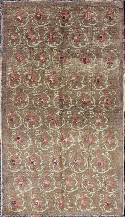 Vintage Turkish Tulu Rug with All - Over Fish Design in Brown, Ivory, Gray and Red. Keivan Woven Arts / rug en - 605, country of origin type: Turkey Tulu, circa mid - 20th century This Tulu carpet (circa mid - 20th century) features an all - over pattern ... - Keivan Woven ArtsEN - 605 - 4434Rug
