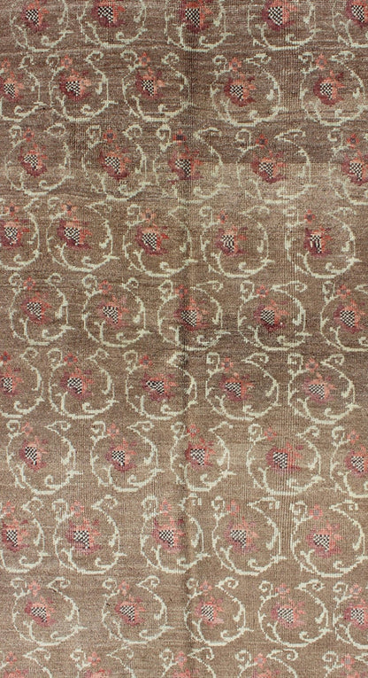 Vintage Turkish Tulu Rug with All - Over Fish Design in Brown, Ivory, Gray and Red. Keivan Woven Arts / rug en - 605, country of origin type: Turkey Tulu, circa mid - 20th century This Tulu carpet (circa mid - 20th century) features an all - over pattern ... - Keivan Woven ArtsEN - 605 - 4434Rug