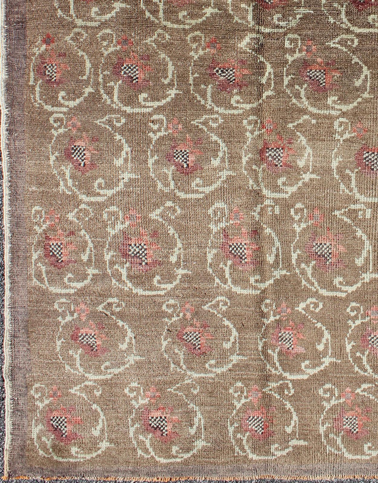 Vintage Turkish Tulu Rug with All - Over Fish Design in Brown, Ivory, Gray and Red. Keivan Woven Arts / rug en - 605, country of origin type: Turkey Tulu, circa mid - 20th century This Tulu carpet (circa mid - 20th century) features an all - over pattern ... - Keivan Woven ArtsEN - 605 - 4434Rug