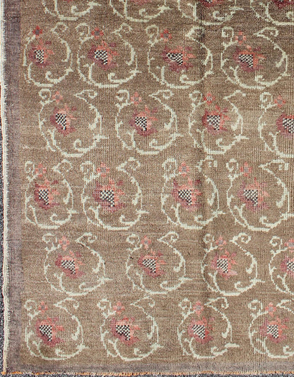 Vintage Turkish Tulu Rug with All - Over Fish Design in Brown, Ivory, Gray and Red. Keivan Woven Arts / rug en - 605, country of origin type: Turkey Tulu, circa mid - 20th century This Tulu carpet (circa mid - 20th century) features an all - over pattern ... - Keivan Woven ArtsEN - 605 - 4434Rug