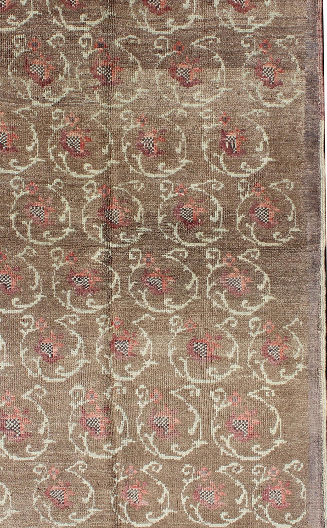 Vintage Turkish Tulu Rug with All - Over Fish Design in Brown, Ivory, Gray and Red. Keivan Woven Arts / rug en - 605, country of origin type: Turkey Tulu, circa mid - 20th century This Tulu carpet (circa mid - 20th century) features an all - over pattern ... - Keivan Woven ArtsEN - 605 - 4434Rug
