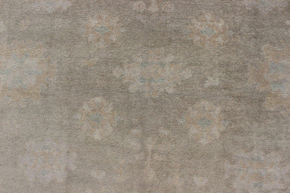 Large Turkish Oushak Rug with Large - Scale All - Over Blossom Design in Taupe, Pale Moss Green and Cream. Large Oushak Rug From Turkey in Light Moss Green, cream & Taupe and touch of light blue colors. Keivan Woven Arts/ rug EN - 637, country of or... - Keivan Woven ArtsEN - 637 - 3618Rug