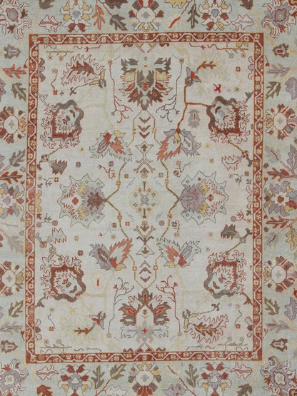 Turkish Oushak Rug with Muted Color. Measures: 10'1 x 12'5. This traditional Oushak rug from Turkey features a subdued, neutral color palette and an all - over design of floral shapes, surrounded beautifully by an all - encompassing, complementary bo... - Keivan Woven ArtsEN - 649 - 4858Rug
