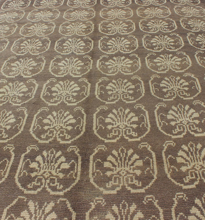 All - Over Design Vintage Turkish Tulu Carpet with Cream and Gray/Aubergine All - Over Design Vintage Turkish Tulu Carpet rug/en - 653 origin/turkey This Tulu carpet features all - over cream paisley medallions laid across a gray/Aubergine field.... - Keivan Woven ArtsEN - 653 - 3445Rug