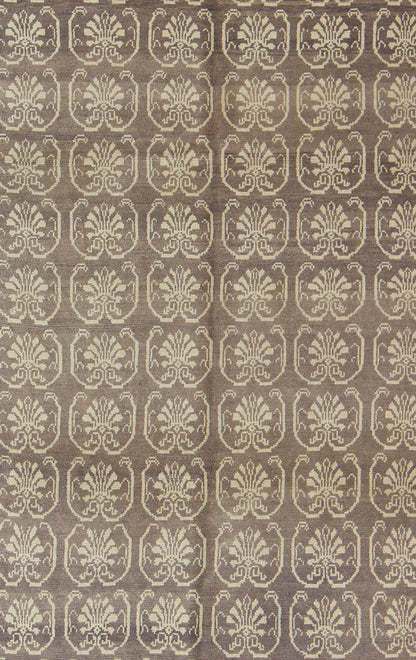 All - Over Design Vintage Turkish Tulu Carpet with Cream and Gray/Aubergine All - Over Design Vintage Turkish Tulu Carpet rug/en - 653 origin/turkey This Tulu carpet features all - over cream paisley medallions laid across a gray/Aubergine field.... - Keivan Woven ArtsEN - 653 - 3445Rug