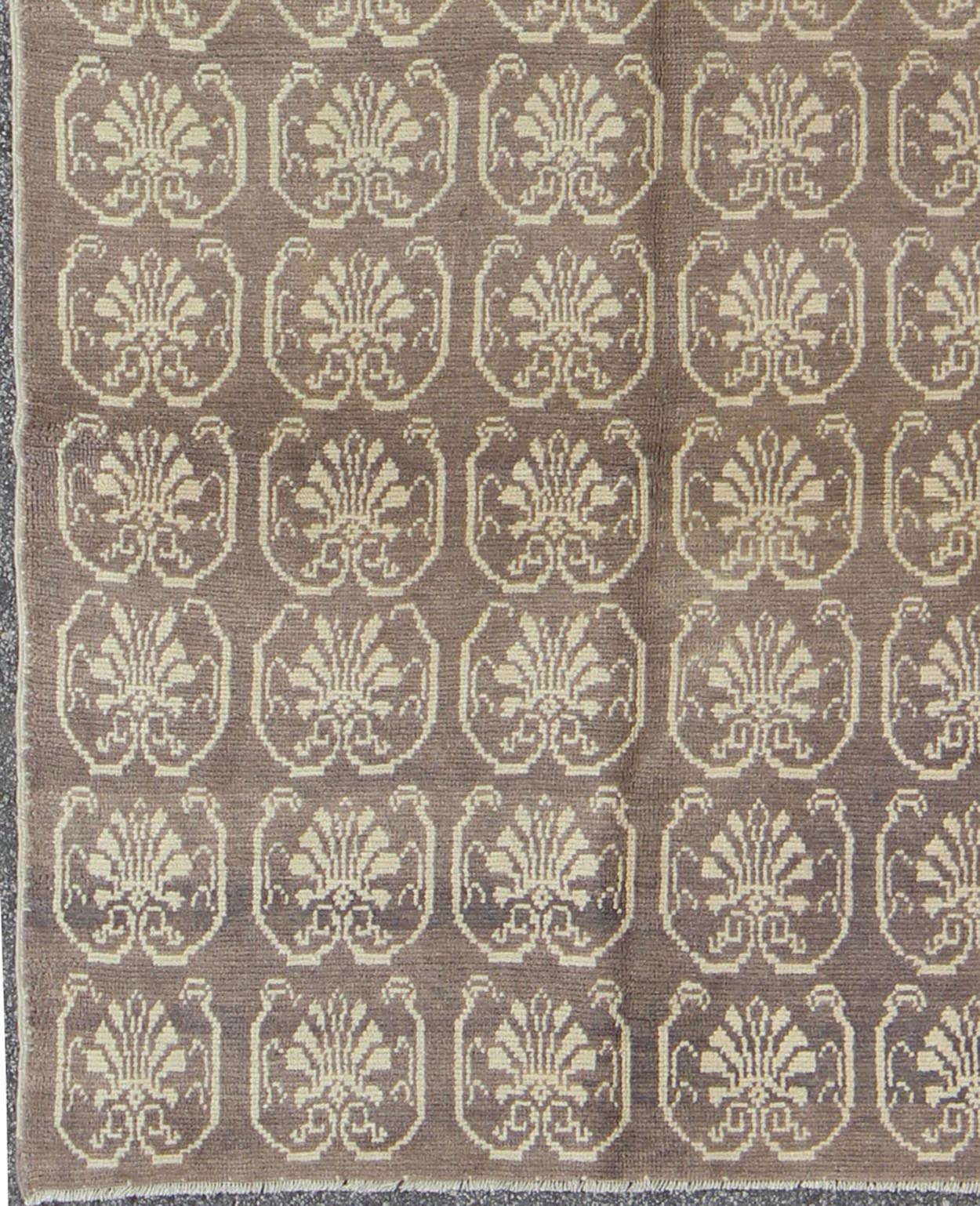 All - Over Design Vintage Turkish Tulu Carpet with Cream and Gray/Aubergine All - Over Design Vintage Turkish Tulu Carpet rug/en - 653 origin/turkey This Tulu carpet features all - over cream paisley medallions laid across a gray/Aubergine field.... - Keivan Woven ArtsEN - 653 - 3445Rug