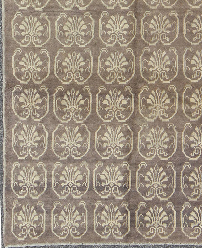 All - Over Design Vintage Turkish Tulu Carpet with Cream and Gray/Aubergine All - Over Design Vintage Turkish Tulu Carpet rug/en - 653 origin/turkey This Tulu carpet features all - over cream paisley medallions laid across a gray/Aubergine field.... - Keivan Woven ArtsEN - 653 - 3445Rug