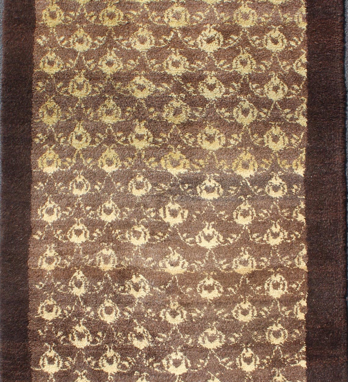 Vintage Turkish Tulu Carpet with Light Yellow and Brown All - Over Design All - Over Design Vintage Turkish Tulu Carpet in Brown rug/en - 680 origin/turkey kwarugs Its brown ground is home to an all - over floral design rendered in various sha... - Keivan Woven ArtsEN - 680 - 4458Rug
