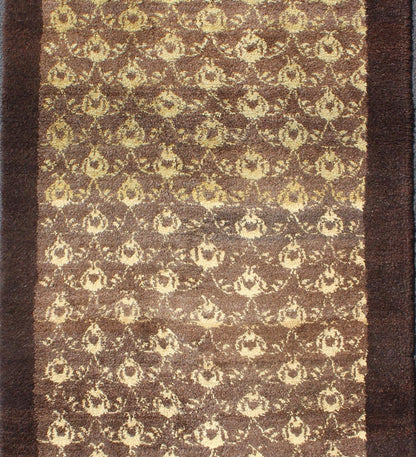 Vintage Turkish Tulu Carpet with Light Yellow and Brown All - Over Design All - Over Design Vintage Turkish Tulu Carpet in Brown rug/en - 680 origin/turkey kwarugs Its brown ground is home to an all - over floral design rendered in various sha... - Keivan Woven ArtsEN - 680 - 4458Rug