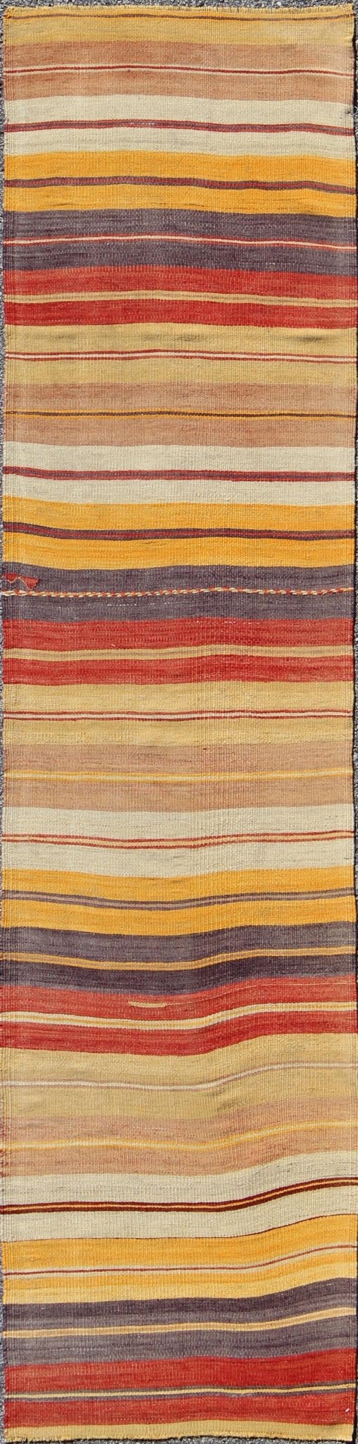 Keivan Woven Arts, En - 775, 1930s Vintage Turkish Flat - Weave Kilim Runner Colorful Vintage Turkish Kilim Rug with Horizontal Stripe Design, rug en - 775, country of origin / type: Turkey / Kilim, circa mid - 20th century Featuring a repeating hor... - Keivan Woven ArtsEN - 775 - 3461Rug