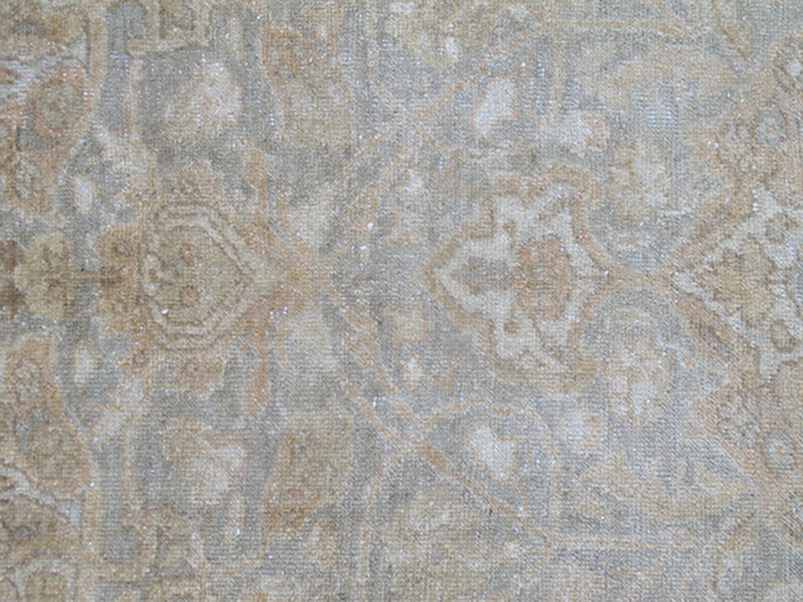 Gray Faded Vintage Fine Turkish Sivas Rug With Floral Motifs and Medallion With a Light Tan Field. Keivan Woven Arts / rug EN - 777, country of origin / type: Turkey / Oushak, circa mid - 20th century. Measures: 5'1 x 7'10. Fine Sivas rugs from weste... - Keivan Woven ArtsEN - 777 - 3856Rug