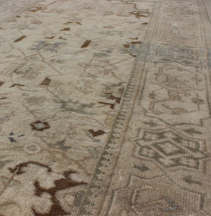 Vintage Turkish Oushak Rug with All - Over Sub - Geometric and Tribal Design, rug en - 859, country of origin / type: Turkey / Oushak, circa mid - 20th century This vintage Turkish Oushak carpet (circa mid - 20th century) features an all - over design of su... - Keivan Woven ArtsEN - 859 - 6342Rug