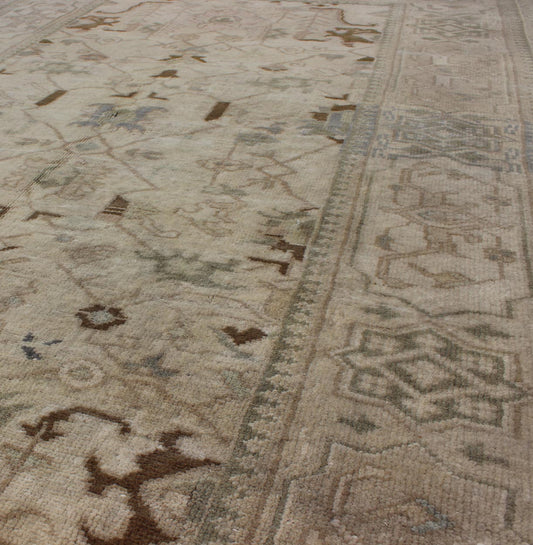 Vintage Turkish Oushak Rug with All - Over Sub - Geometric and Tribal Design, rug en - 859, country of origin / type: Turkey / Oushak, circa mid - 20th century This vintage Turkish Oushak carpet (circa mid - 20th century) features an all - over design of su... - Keivan Woven ArtsEN - 859 - 6342Rug