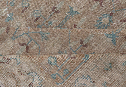 Vintage Turkish Oushak with All - Over Design in Muted Tones & Neutral Colors Vintage Turkish Oushak rug with overall Sub - geometric design paired with Delicate colors, Light blue, soft pink, taupe's. Keivan Woven Arts / circa/1940 rug/ EN - 86048 M... - Keivan Woven ArtsEN - 86048 - 19124Rug
