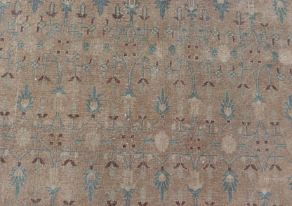 Vintage Turkish Oushak with All - Over Design in Muted Tones & Neutral Colors Vintage Turkish Oushak rug with overall Sub - geometric design paired with Delicate colors, Light blue, soft pink, taupe's. Keivan Woven Arts / circa/1940 rug/ EN - 86048 M... - Keivan Woven ArtsEN - 86048 - 19124Rug