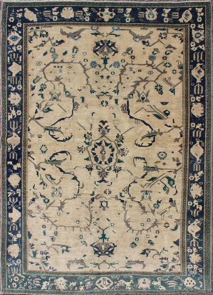 Vintage Turkish Oushak Rug with Vining Florals in Cream and Sapphire Blue Turkish Oushak Rug Vintage with Vining Florals rug/en - 92194, origin/turkey kwarugs This Oushak rug features a unique blend of colors and an intricately beautifu... - Keivan Woven ArtsEN - 92194 - 1640Rug