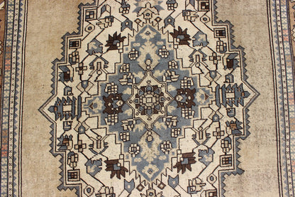 Vintage Turkish Medallion Oushak Rug in Rustic Blue, Mocha, and Taupe Measures: 7'2 x 12'9 Unique in its color palette and composition, this vintage Oushak features large - scale motifs and a central medallion. The field design is rendered... - Keivan Woven ArtsEN - 94123 - 3814Rug