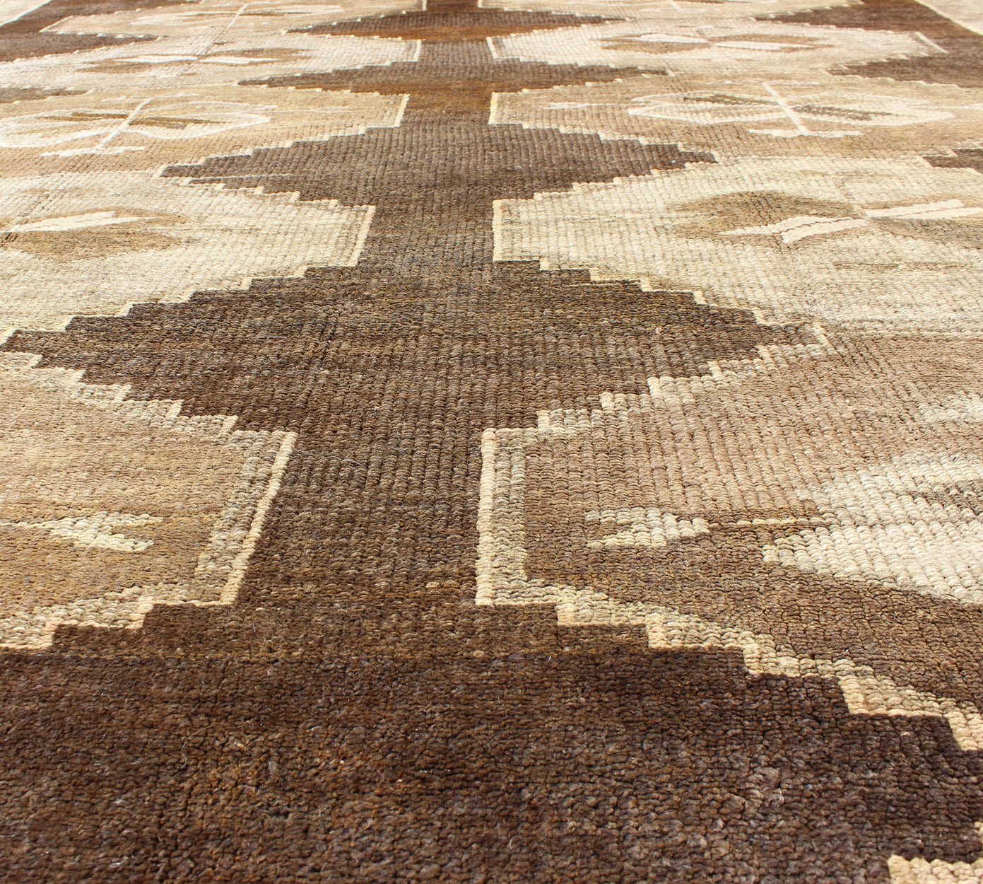 Vintage Turkish Kars Rug With All Over Geometric Design in Chocolate Brown and Earth Tones Keivan Woven Arts - Vintage Turkish Kars Rug with All Over Geometric Design in Brown and Neutrals. Rug/, Turkish Rug This stunning Turkish rug from ... - Keivan Woven ArtsEN - 94279 - 2390Rug