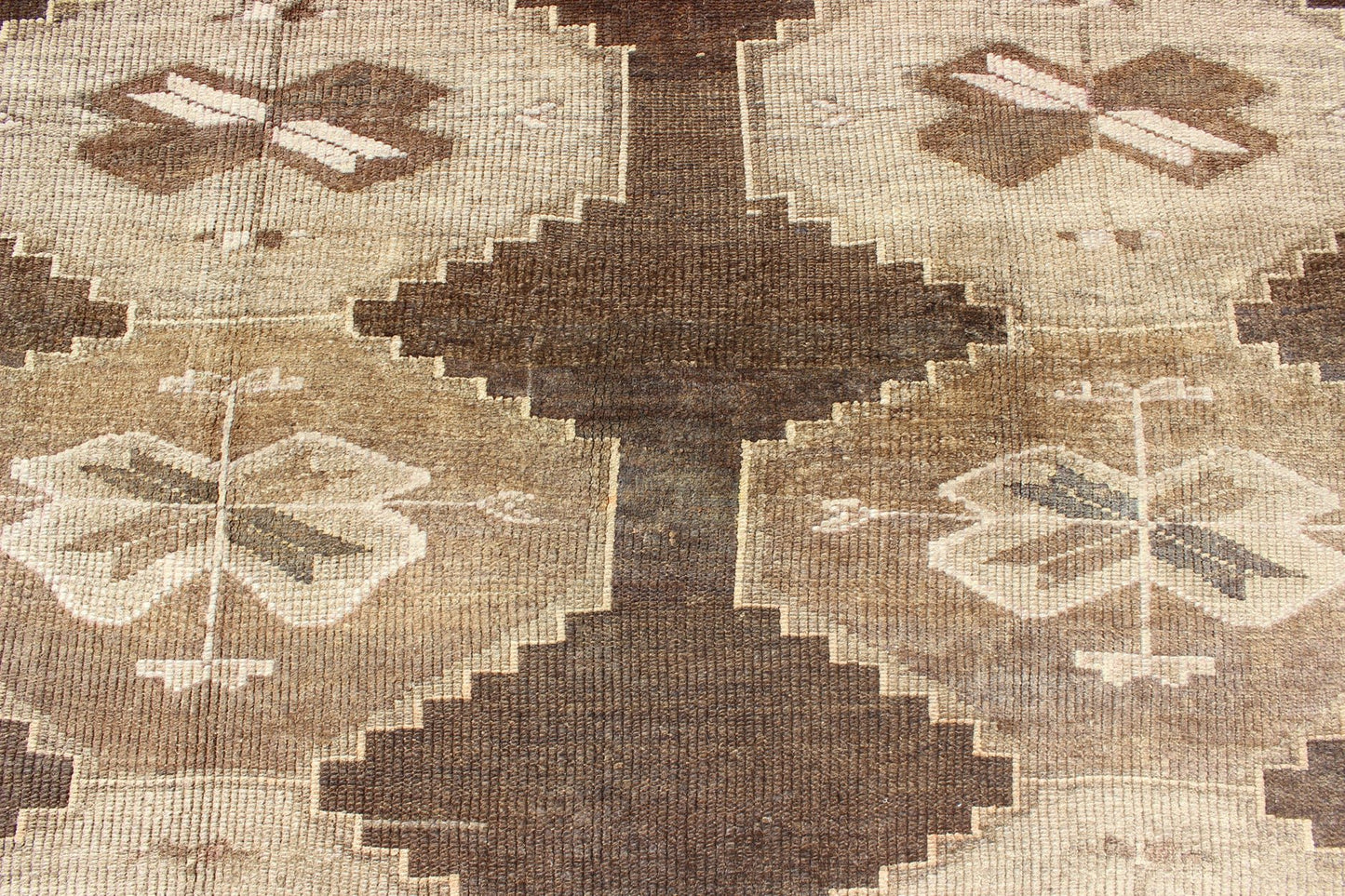 Vintage Turkish Kars Rug With All Over Geometric Design in Chocolate Brown and Earth Tones Keivan Woven Arts - Vintage Turkish Kars Rug with All Over Geometric Design in Brown and Neutrals. Rug/, Turkish Rug This stunning Turkish rug from ... - Keivan Woven ArtsEN - 94279 - 2390Rug