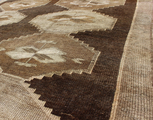 Vintage Turkish Kars Rug With All Over Geometric Design in Chocolate Brown and Earth Tones Keivan Woven Arts - Vintage Turkish Kars Rug with All Over Geometric Design in Brown and Neutrals. Rug/, Turkish Rug This stunning Turkish rug from ... - Keivan Woven ArtsEN - 94279 - 2390Rug