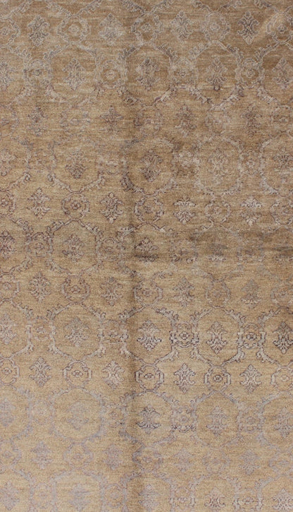Latticework Double Arrow - Head Design Vintage Turkish Tulu Rug in Taupe and Gray kwarugs Cross - latch / latticework Turkish Oushak rug vintage in mocha brown and gray. Keivan Woven Arts / rug en - 987, country of origin / type: Turkey / Tulu, circa ... - Keivan Woven ArtsEN - 987 - 6612Rug