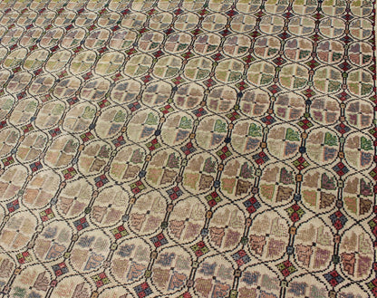 Mid - Century Modern Turkish Square Rug Rendered on a muted background with a spotted and speckled assortment of yellows, reds, browns, greens and blues, this very unique Mid - Century square rug displays a repeating pattern with an abstract feel. ... - Keivan Woven ArtsEN - 990 - 5271Rug