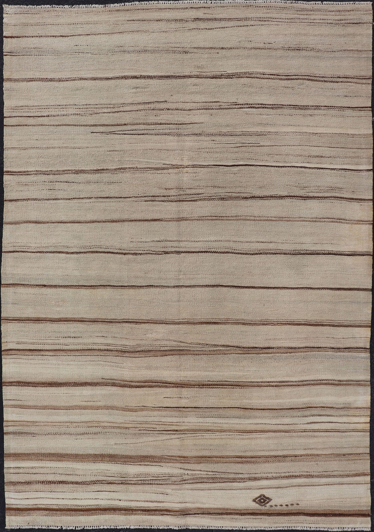 Vintage Flat Weave Turkish Kilim with Stripes in Tan, Taupe, Cream, and Brown Vintage Flat Weave Turkish Kilim with Stripes in Tan, Taupe, Cream, and Brown Vintage Turkish Kilim, Keivan Woven Arts / rug EN - P13141, country of origin / type:... - Keivan Woven ArtsEN - P13141 - 17706Rug