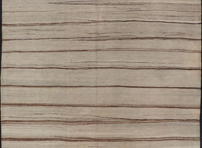 Vintage Flat Weave Turkish Kilim with Stripes in Tan, Taupe, Cream, and Brown Vintage Flat Weave Turkish Kilim with Stripes in Tan, Taupe, Cream, and Brown Vintage Turkish Kilim, Keivan Woven Arts / rug EN - P13141, country of origin / type:... - Keivan Woven ArtsEN - P13141 - 17706Rug