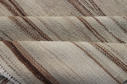 Vintage Flat Weave Turkish Kilim with Stripes in Tan, Taupe, Cream, and Brown Vintage Flat Weave Turkish Kilim with Stripes in Tan, Taupe, Cream, and Brown Vintage Turkish Kilim, Keivan Woven Arts / rug EN - P13141, country of origin / type:... - Keivan Woven ArtsEN - P13141 - 17706Rug