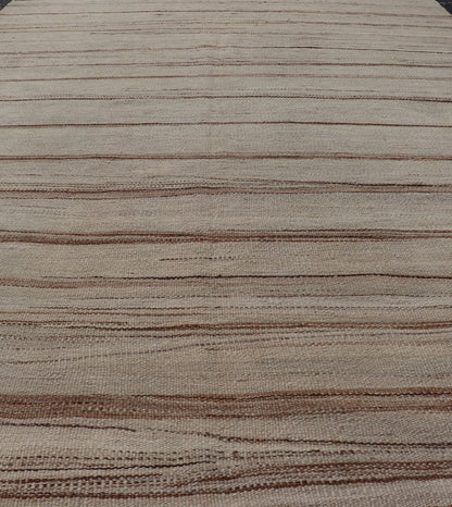 Vintage Flat Weave Turkish Kilim with Stripes in Tan, Taupe, Cream, and Brown Vintage Flat Weave Turkish Kilim with Stripes in Tan, Taupe, Cream, and Brown Vintage Turkish Kilim, Keivan Woven Arts / rug EN - P13141, country of origin / type:... - Keivan Woven ArtsEN - P13141 - 17706Rug
