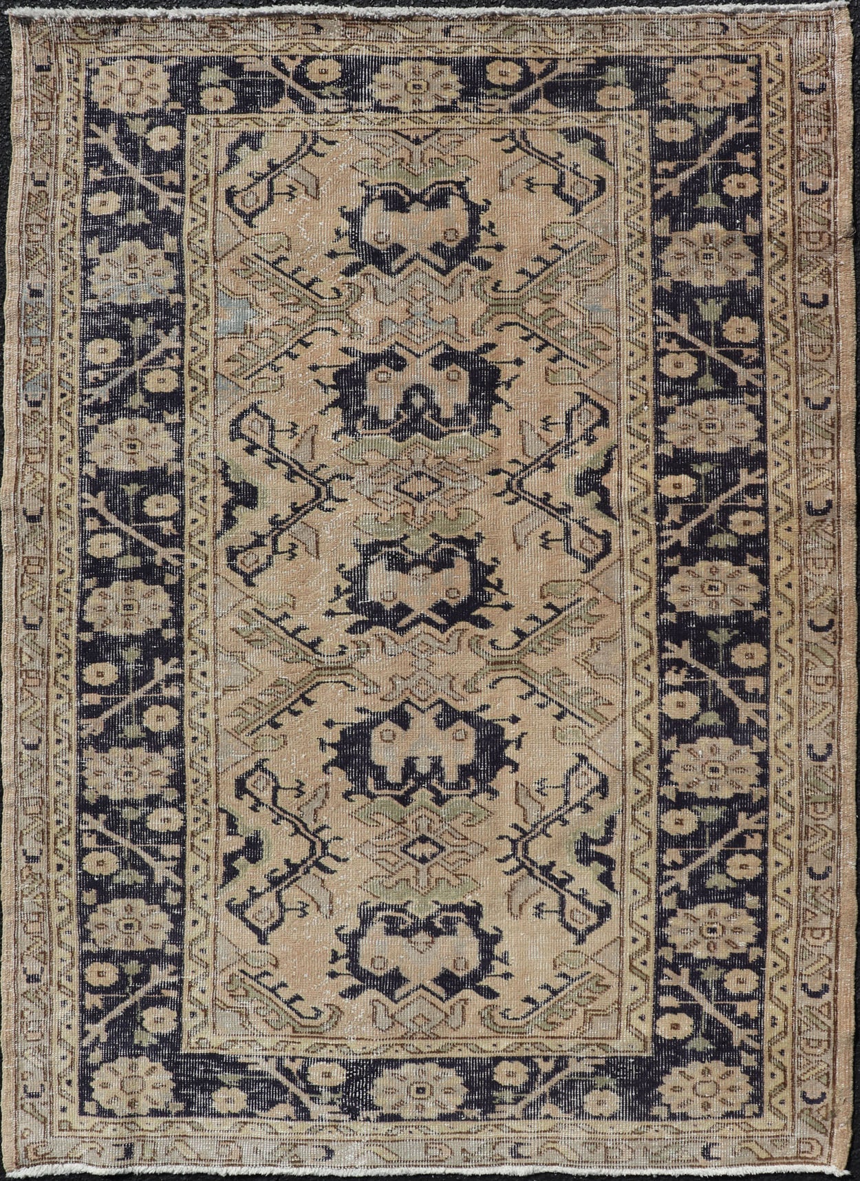 Vintage Turkish Oushak Rug with All - Over Sub - Geometric Medallion Design in Blue Vintage Turkish Oushak Rug with All - Over Sub - Geometric Medallion Design in Blue. Keivan Woven Arts / rug EN - P13368, country of origin / type: Turkey / Oushak, circa ... - Keivan Woven ArtsEN - P13368 - 17730Rug