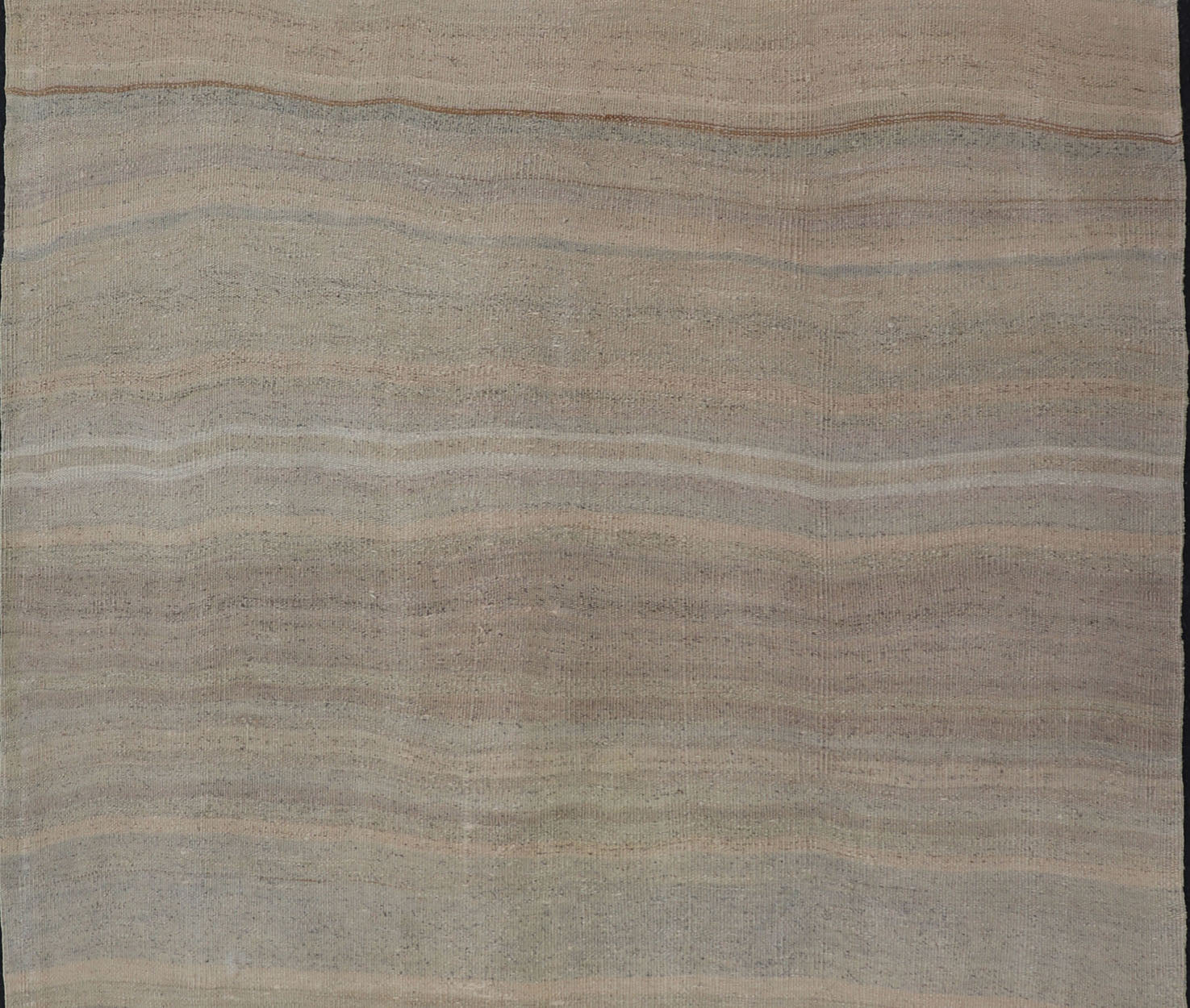 Vintage Turkish Kilim with Stripes in Taupe, Gray, Tan, Cream and Brown Vintage Turkish Kilim with Stripes in Taupe, Gray, Tan, Cream and Brown. Keivan Woven Arts / rug EN - P13422, country of origin / type: Turkey / Kilim, circa Mid - 20th Century.... - Keivan Woven ArtsEN - P13422 - 17814Rug