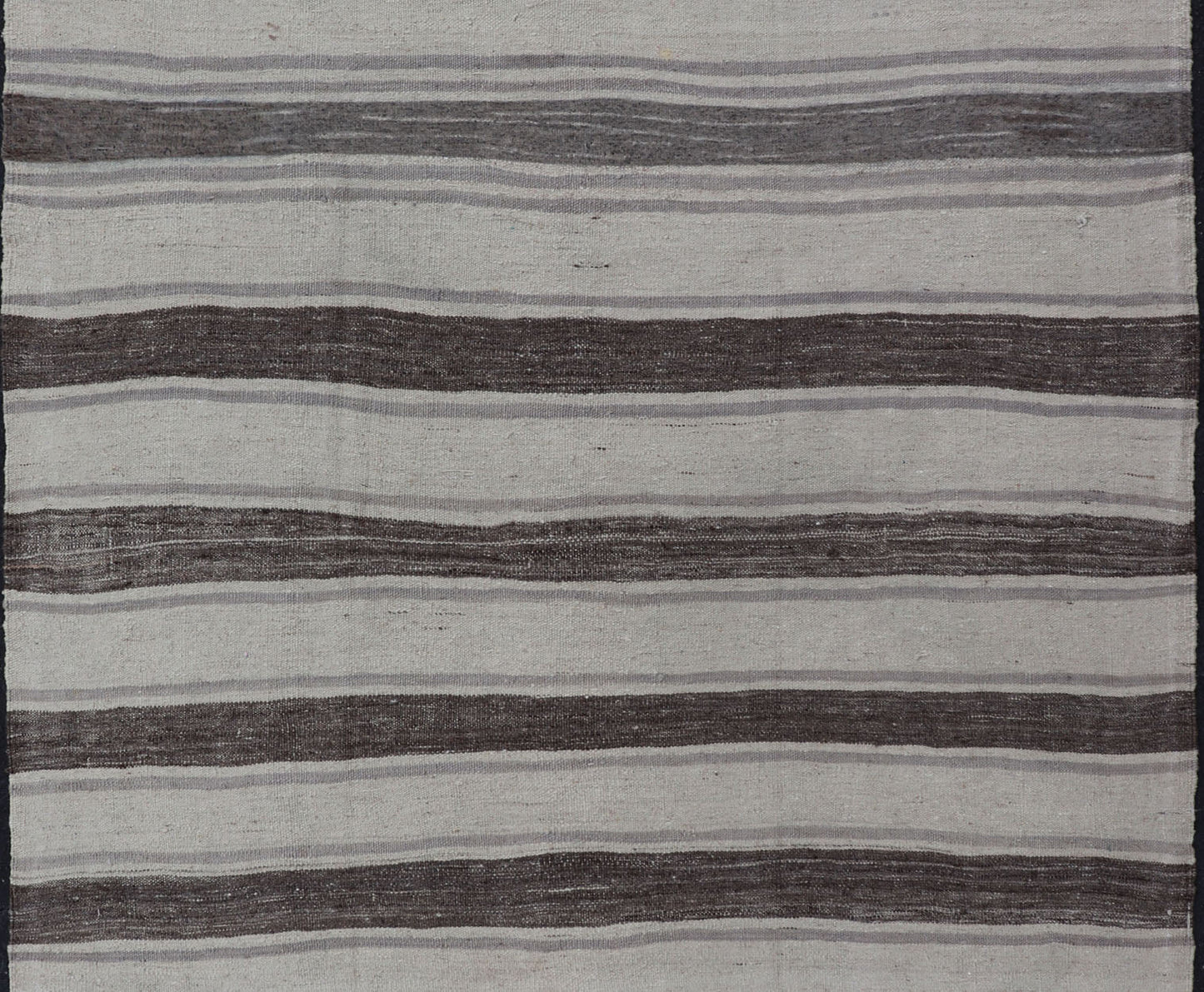 Vintage Flat Weave Turkish Kilim with Stripes in Ivory, Gray, and Charcoal Vintage Flat Weave Turkish Kilim with Stripes in Ivory, Gray, and Charcoal. Keivan Woven Arts / rug EN - P13424, country of origin / type: Turkey / Kilim, circa Mid - 20th Ce... - Keivan Woven ArtsEN - P13424 - 17766Rug