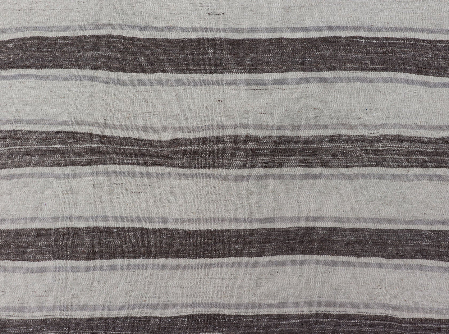 Vintage Flat Weave Turkish Kilim with Stripes in Ivory, Gray, and Charcoal Vintage Flat Weave Turkish Kilim with Stripes in Ivory, Gray, and Charcoal. Keivan Woven Arts / rug EN - P13424, country of origin / type: Turkey / Kilim, circa Mid - 20th Ce... - Keivan Woven ArtsEN - P13424 - 17766Rug