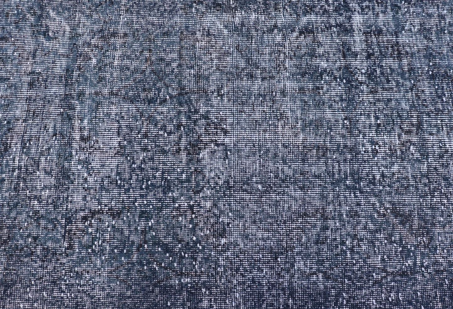 Vintage Overdyed Turkish Oushak Rug with Floral Design in Charcoal and Blues Vintage Overdyed Turkish Oushak Rug with Floral Design in Charcoal and Blues. Keivan Woven Arts / rug EN - P13611, country of origin / type: Turkey / Oushak, circa Mid - 20... - Keivan Woven ArtsEN - P13611 - 17856Rug