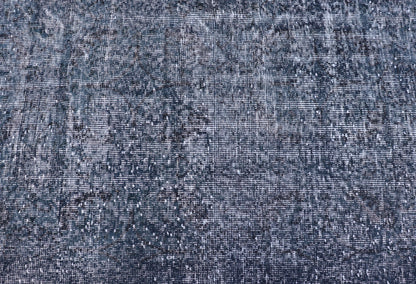 Vintage Overdyed Turkish Oushak Rug with Floral Design in Charcoal and Blues Vintage Overdyed Turkish Oushak Rug with Floral Design in Charcoal and Blues. Keivan Woven Arts / rug EN - P13611, country of origin / type: Turkey / Oushak, circa Mid - 20... - Keivan Woven ArtsEN - P13611 - 17856Rug