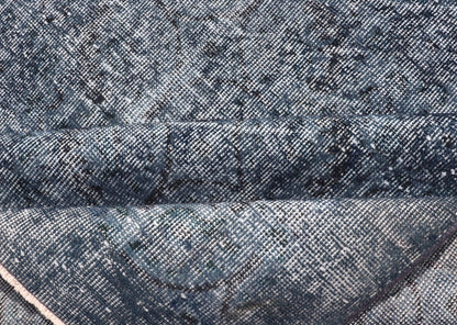 Vintage Overdyed Turkish Oushak Rug with Floral Design in Charcoal and Blues Vintage Overdyed Turkish Oushak Rug with Floral Design in Charcoal and Blues. Keivan Woven Arts / rug EN - P13611, country of origin / type: Turkey / Oushak, circa Mid - 20... - Keivan Woven ArtsEN - P13611 - 17856Rug