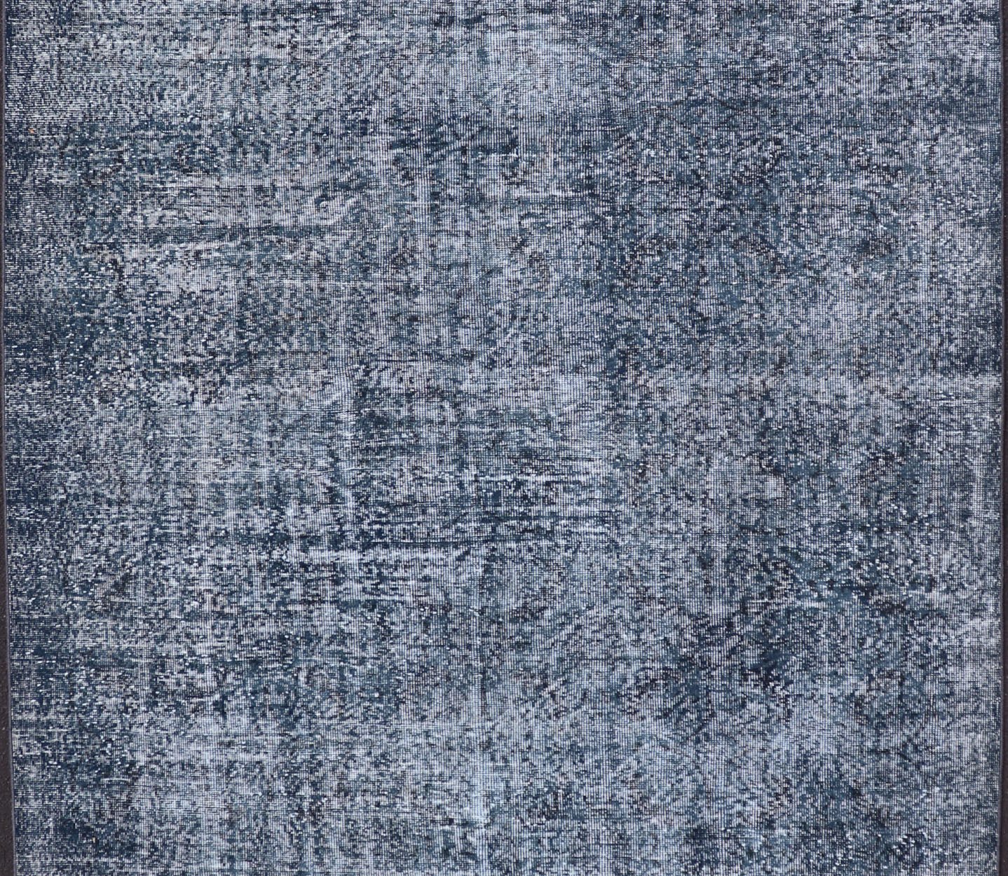 Vintage Overdyed Turkish Oushak Rug with Floral Design in Charcoal and Blues Vintage Overdyed Turkish Oushak Rug with Floral Design in Charcoal and Blues. Keivan Woven Arts / rug EN - P13611, country of origin / type: Turkey / Oushak, circa Mid - 20... - Keivan Woven ArtsEN - P13611 - 17856Rug