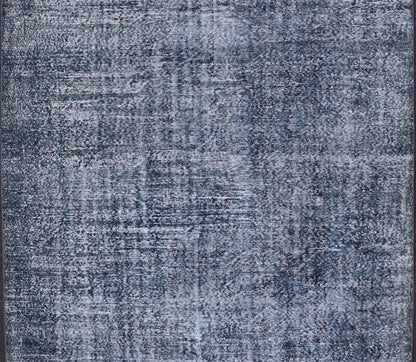 Vintage Overdyed Turkish Oushak Rug with Floral Design in Charcoal and Blues Vintage Overdyed Turkish Oushak Rug with Floral Design in Charcoal and Blues. Keivan Woven Arts / rug EN - P13611, country of origin / type: Turkey / Oushak, circa Mid - 20... - Keivan Woven ArtsEN - P13611 - 17856Rug