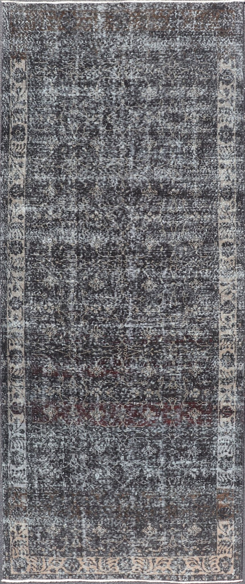 Over Dyed Gallery Oushak with All - Over Floral Design in Charcoal, Cream & Grays Over Dyed In Charcoal, Cream & Grays Gallery Oushak with All - Over Floral Design. Keivan Woven Arts / rug EN - P13612, country of origin / type: Turkey / Oushak, circa ... - Keivan Woven ArtsEN - P13612 - 17862Rug