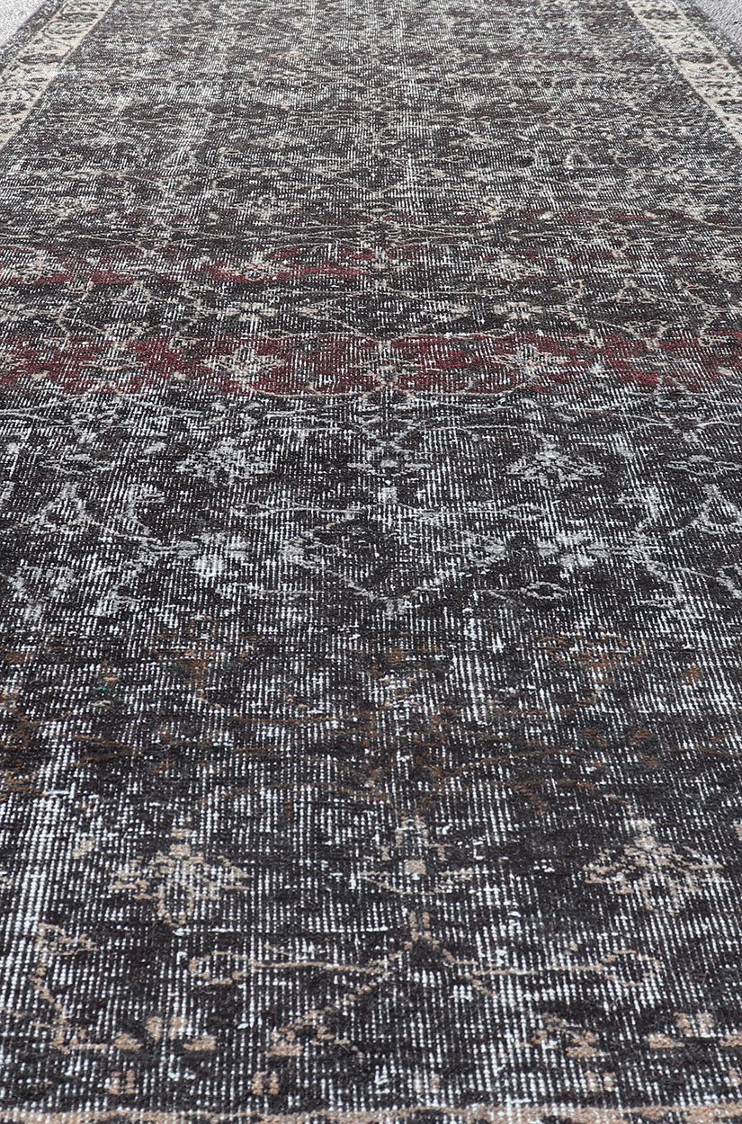 Over Dyed Gallery Oushak with All - Over Floral Design in Charcoal, Cream & Grays Over Dyed In Charcoal, Cream & Grays Gallery Oushak with All - Over Floral Design. Keivan Woven Arts / rug EN - P13612, country of origin / type: Turkey / Oushak, circa ... - Keivan Woven ArtsEN - P13612 - 17862Rug