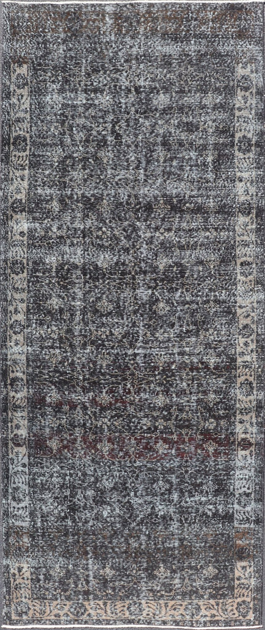 Over Dyed Gallery Oushak with All - Over Floral Design in Charcoal, Cream & Grays Over Dyed In Charcoal, Cream & Grays Gallery Oushak with All - Over Floral Design. Keivan Woven Arts / rug EN - P13612, country of origin / type: Turkey / Oushak, circa ... - Keivan Woven ArtsEN - P13612 - 17862