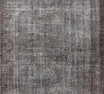 Vintage Turkish Overdyed Oushak with Floral Design in in Gray, Brown & Charcoal Vintage Turkish Overdyed Oushak with Floral Design in in Gray, Brown & Charcoal. Keivan Woven Arts / rug EN - P13613, country of origin / type: Turkey / Oushak, circa ... - Keivan Woven ArtsEN - P13613 - 17868Rug