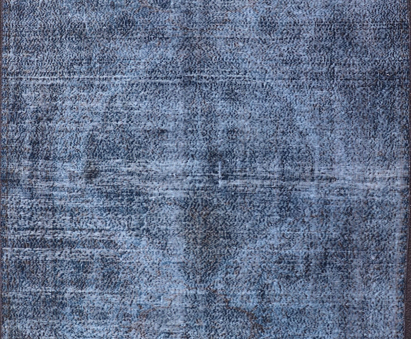 Vintage Hand Knotted Turkish Overdyed Oushak Rug in Dark Blue and Charcoal Vintage Overdyed Oushak Rug in Dark Blue and Charcoal. Keivan Woven Arts / rug EN - P13617, country of origin / type: Turkey / Oushak, circa Mid - 20th Century. Measu... - Keivan Woven ArtsEN - P13617 - 17880Rug